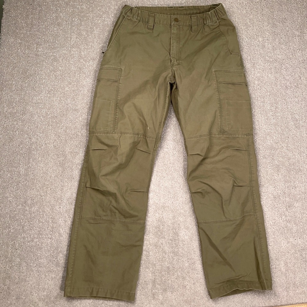 5.11 Tactical Cargo Pants Mens 33W 34L Olive Green Reinforced Knees Utility